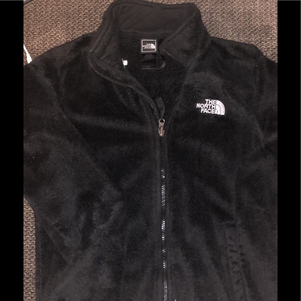 Fuzzy black North face full zip